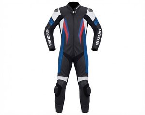 Combinaison de moto pour homme Zuzuki Pro 1 pièce en cuir de vache véritable/cuir de kangourou, style MotoCP, armure niveau 2 - Product Image 1