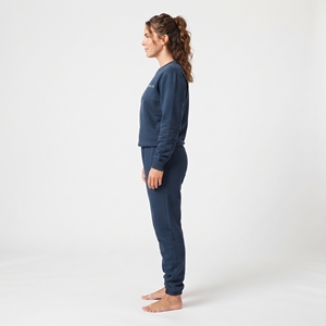 Conjunto Deportivo para Mujer Hawk Eye, Sudadera y Pantalones de Chándal Azul Marino, Cuello Redondo, Color Sólido, Corte Regular - Product Image 4