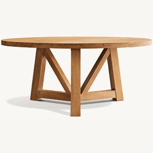 Mesa redonda de madera de teca en oferta, con un estilo moderno y sencillo, apta para uso en exteriores y resistente a las termitas. - Product Image 3