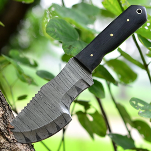 Couteau de chasse artisanal en acier Damas LEGACY BLADES, couteau fixe d'extérieur, couteau de traqueur, étui en cuir, fabricant OEM ODM - Product Image 2