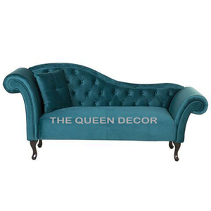 Elegante Mueble de Salón, Otomana Rectangular Tapizada en Terciopelo con Cojín Acolchado y Base en X de Metal Dorado - Product Image 3