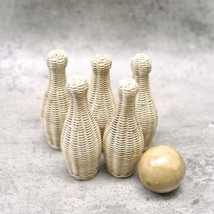 Juguete de desarrollo infantil al por mayor, juego de bolos de mimbre natural de alta calidad y tamaño mini para niños - Product Image 4