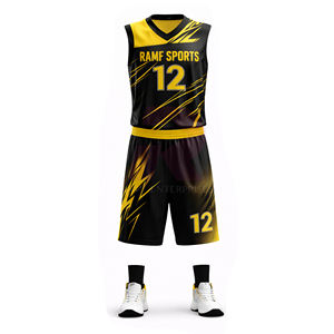 Uniformes de Baloncesto Transpirables de Último Diseño, Talla Grande, Logotipo Personalizado, Color Sólido, 100% Poliéster, Absorbentes de Humedad - Product Image 1