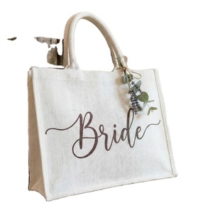 Personalized Custom Cartoon Letter Jute Tote <b>Bags</b> <b>Long</b> Handle Medium Shoulder Strap Custom Color Logo Gift Birthday Party - Product Image 4