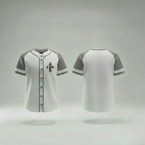 เสื้อเบสบอลคุณภาพสูง ระบายอากาศได้ดี พิมพ์ลายดิจิทัล คอวี โพลีเอสเตอร์ 100% แขนครึ่งตัว พิมพ์ลายด้วยเทคนิคพิเศษโดย RIVIAN ATLANTIC - Product Image 1
