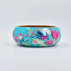 Recién llegado japonés personalizado limón estampado bohemio esmalte cerámica fruta ensalada servir conjunto ecológico 1000ml fiesta - Product Image 1