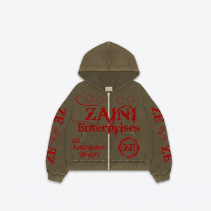 Sudadera con capucha completa con cremallera para hombre, 320 GSM, 80% algodón, 20% poliéster, tejido de felpa, estampado de invierno, bordado personalizado con pedrería, calidad premium - Product Image 1