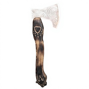 Hacha Vikinga Tomahawk de BA Enterprises |   Cuchillo de Acero con Alto Contenido de Carbono Forjado a Mano de 16 Pulgadas con Funda de Cuero y Madera de Palisandro |   Grado Industrial DIY - Product Image 1
