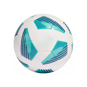 Balón de Fútbol Core Field Blanco, Duradero, Ecológico, Ligero, con Patrón Geométrico Azul Turquesa, Cosido a Máquina, para Interior/Exterior - Product Image 1