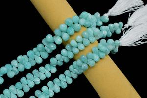 100% arrivée naturelle Amazonite gouttes à facettes forme perles naturelles Amazonite larmes Briollette perles pour la fabrication de bijoux - Product Image 4