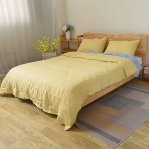 Parure de lit double sur mesure en lin 100% pour la maison, comprenant drap, couette et housse de couette, vente en gros - Product Image 2