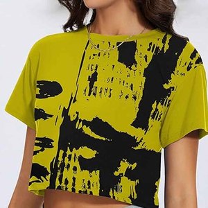 Camisa Corta de Color Sólido para Mujer, con Botones, Estilo Casual - Product Image 5