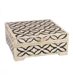 Boîte à bijoux décorative en incrustation d'os utilisée pour la maison Boîte élégante en incrustation d'os pour les accessoires de maquillage et de bijoux Artisanat artisanal - Product Image 1