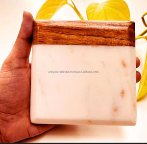 Ensemble de sous-verres en bois de noyer Unique Craft India UCI-714, motif carré moderne et créatif, personnalisé, écologique, épaisseur 10 mm, tapis/serviette - Product Image 5