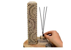 Tour d'encens en pierre savonneuse sculptée à la main avec support pour bâtonnets – Support décoratif pour Agarbatti – Vente en gros fabricant - Product Image 2