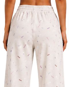 Pantalon de jogging décontracté taille haute ample à imprimé confettis pour femme, coupe large, style streetwear - Product Image 6