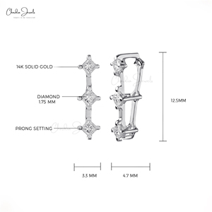Verified Supplier 1.75mm Square Princess Cut Natural White Diamond Pendant for Women in 14k White Gold Fine Wholesale Jewelry - Product Image 2