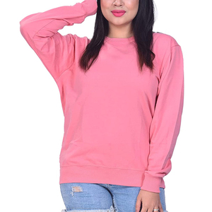 Sudaderas Personalizadas de Felpa de Algodón de 360g para Mujer, Cuello Redondo, Color Sólido, con Logotipo Frontal, para Invierno - Product Image 1