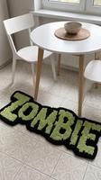 Einzigartiger Zombie-Horror Geometrischer Handgetufteter Woll-Teppich Rutschfester Grüner Weicher Plüsch-Akzentteppich für Wohnraumdekoration