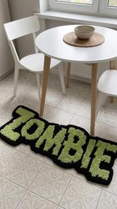 Alfombra Antideslizante de Lana con Diseño Geométrico de Terror Zombi, Hecha a Mano, Verde, Suave y Afelpada, para Decoración del Hogar - Product Image 5