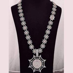 Collar con Colgante de Moissanita Telaraña, Chapado en Rodio, Plata 925, Joyería con Piedras VVS para Unisex - Product Image 2