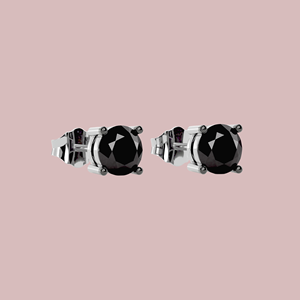 Black Moissanite Stud <b>Earrings</b> Round Cut Sterling <b>Silver</b> Minimalist Elegant Jewelry <b>For</b> Women <b>Men</b> Everyday Party Gift - Product Image 3