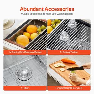 Évier de cuisine à cuvette unique en acier inoxydable de 30 pouces avec fonction de barre - Product Image 6