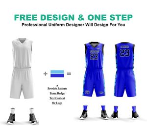 Ensemble de maillots de basket-ball personnalisés CSA, impression sublimée, col en V, sans manches, évacuation de l'humidité, uniformes unisexes pour adultes - Product Image 2