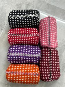 Handmade Cotton Quilted Makeup <b>Bag</b> Large Block Printed Toiletry Organizer <b>Accessory</b> Portable Cosmetic Pouch <b>Bag</b> - Product Image 6