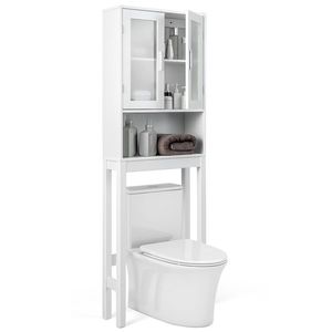 Mobiletto da Bagno Regolabile Sopra il WC, Armadietto per Stoccaggio in Bagno, Arredamento Bagno - Product Image 4
