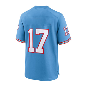 Light Blue American Football Jersey V-Neck Short Sleeve Tackle Sublimation Transfer Print Number 71 Unisex Breathable Mesh Team - Product Image 3