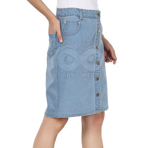 OEM Services High Quality Custom Design Women Jeans <b>Skirt</b> New Design Jeans <b>Skirt</b> For Women - Product Image 4