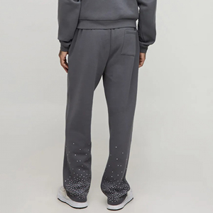 Pantalon de survêtement streetwear surdimensionné pour homme, 100 % coton, délavé au soleil, coupe décontractée, jambe large et droite, style décontracté - Product Image 2