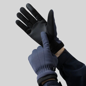 Gants d'hiver unisexes bleu foncé compatibles avec les écrans tactiles, en matière synthétique, avec sangle de poignet réglable pour l'extérieur - Product Image 4