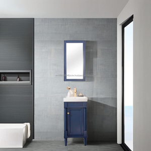 Petite vanité de salle de bain classique en bois dur avec évier ensemble de meuble de salle de bain 17 pouces vanité de salle de bain d'hôtel - Product Image 1