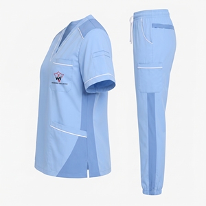 Ensemble d'uniformes médicaux professionnels unisexes avec poches pour médecins, infirmières et personnel, en tissu confortable et fonctionnel - Product Image 6