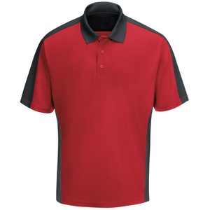 Chemise à manches courtes pour homme, rouge, unie, tricotée, respirante, séchage rapide, style décontracté, coupe classique, 100% polyester - Product Image 2