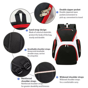 Mochila de baloncesto, bolsa deportiva de gimnasio con soporte para balón, gran capacidad, tela transpirable, tela sublimada, bolsa de baloncesto - Product Image 4