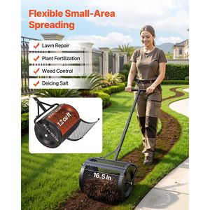 Épandeur de compost de 16,5 pouces de large avec poignée en T, 3 hauteurs réglables, pour tourbe et engrais de jardin, en acier thermolaqué - Product Image 2