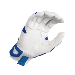 Gants de frappe de baseball professionnels en cuir blanc/bleu, protection confortable des mains, design personnalisable, logo, service OEM - Product Image 5