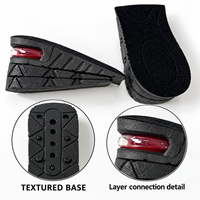 Semelles Confortables Empilables Rehausseurs de Talon à Hauteur Réglable Couches Amovibles Coussinets d'Air Rembourrés pour Chaussures Augmentant la Taille pour la Course à Pied