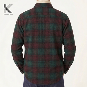 Wholesale Men’s Heavy Cotton Plaid <b>Flannel</b> Shirt <b>Jacket</b> Button Down Warm Workwear Overshirt for Winter - Product Image 2