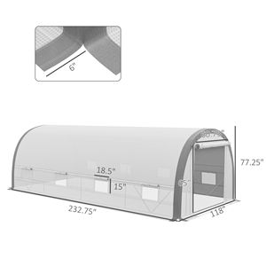 La serra del Tunnel Walk-in della struttura migliorata con la porta e le finestre bianche della maglia della casa calda della pianta della tenda per il giardino - Product Image 2