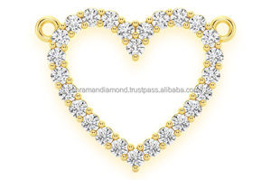 Women's 10K <b>Solid</b> <b>Gold</b> Custom Iced Open Heart Lab Grown Diamond <b>Pendant</b> Perfect Wedding Anniversary Gift Fine Jewelry Necklaces - Product Image 6