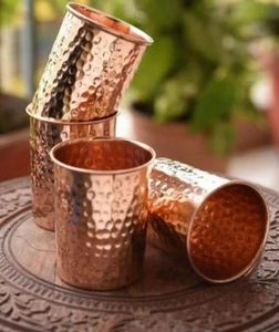Verres en cuivre : simplicité moderne, vaisselle ayurvédique pour la santé, écologiques, réutilisables, durables pour une cuisine et un mode de vie propres. - Product Image 4