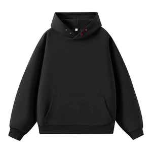 Sudadera con Capucha Gris, Manga Larga, Unisex, Mezcla de Algodón, Bolsillo Delantero, Cierre con Cordón, Corte Regular - Product Image 3