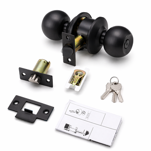 Interior <strong>Door</strong> <strong>Knob</strong> Lock 587 Ball <strong>Knob</strong> Stainless Steel Bedroom Bathroom <strong>Matte</strong> <strong>Black</strong> Cylindrical Keyed Entry <strong>Door</strong> <strong>Knob</strong> - Product Image 5