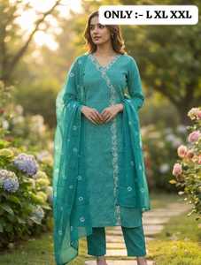 Ensemble de 3 pièces en coton pur Lehriya Bandhani de qualité supérieure pour femmes |   Tissu traditionnel indien pour vêtements ethniques - Product Image 1