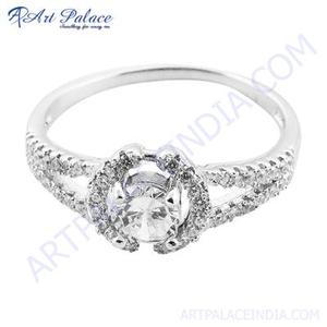 Anillo de Moda de Aleación Plateada con Circonita Cúbica - Joyería Art Palace - Product Image 3