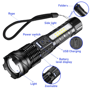 2Pack USB <b>Rechargeable</b> LED <b>Flashlight</b> Adjustable Focus for Camping Hiking Outdoor Work by Logistics Only USPS.T - Product Image 5